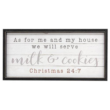 +Milk & Cookies Framed Sign 12x24 - The Fox Decor